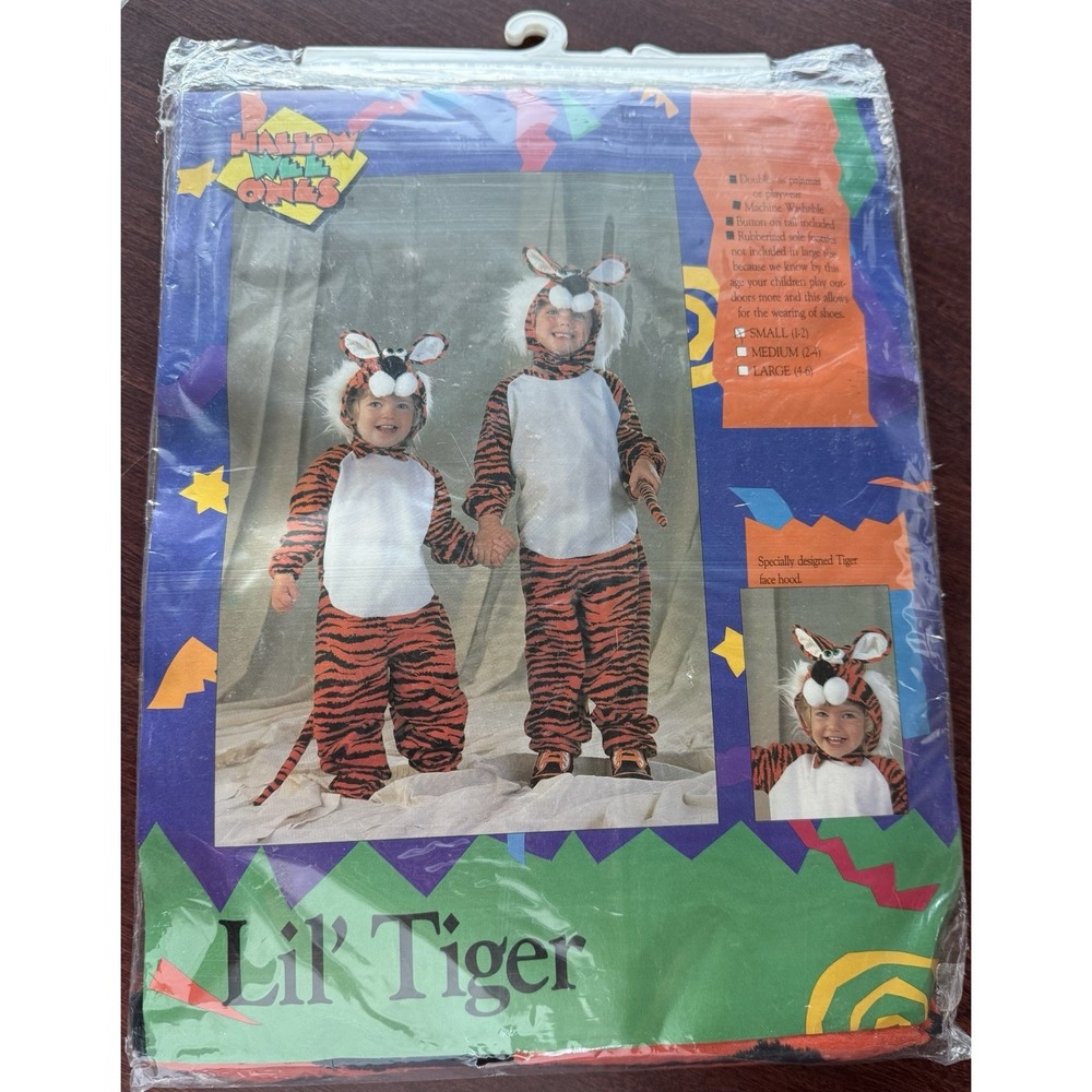 Vintage Hallow Wee Ones Lil'‎ Tiger Costume 1989 Small (1-2)